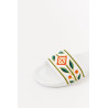 CASABLANCA WHITE EMBROIDERED TERRY SLIDES
